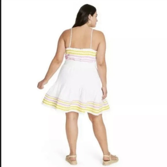 Lisa Marie Fernandez for Target Women's
Ric Rac Dress S White Pink Yellow - Picture 2 of 10